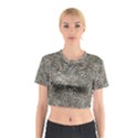 Modern Floral Collage Pattern Design Cotton Crop Top View1