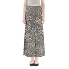 Modern Floral Collage Pattern Design Full Length Maxi Skirt