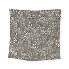 Modern Floral Collage Pattern Design Square Tapestry (Small)