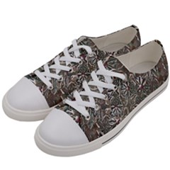 Modern Floral Collage Pattern Design Women s Low Top Canvas Sneakers