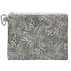 Modern Floral Collage Pattern Design Canvas Cosmetic Bag (XXL)