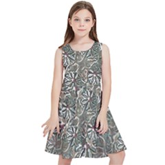 Modern Floral Collage Pattern Design Kids  Skater Dress