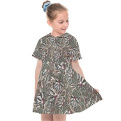 Modern Floral Collage Pattern Design Kids  Sailor Dress