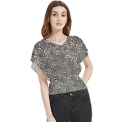 Modern Floral Collage Pattern Design Butterfly Chiffon Blouse