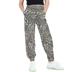 Modern Floral Collage Pattern Design Kids  Elastic Waist Pants