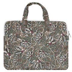 Modern Floral Collage Pattern Design MacBook Pro Double Pocket Laptop Bag