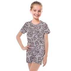Curly Lines Kids  Mesh Tee And Shorts Set