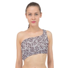 Curly Lines Spliced Up Bikini Top  by SychEva