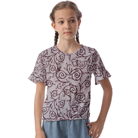 Curly Lines Kids  Cuff Sleeve Scrunch Bottom Tee by SychEva