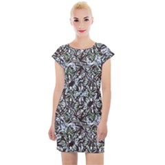 Intricate Textured Ornate Pattern Design Cap Sleeve Bodycon Dress by dflcprintsclothing