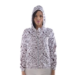 Pencil Flowers Seamless Pattern Women s Hooded Windbreaker by SychEva