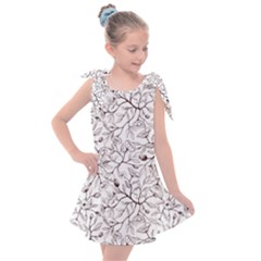 Pencil Flowers Seamless Pattern Kids  Tie Up Tunic Dress by SychEva