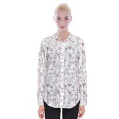 Pencil Flowers Womens Long Sleeve Shirt