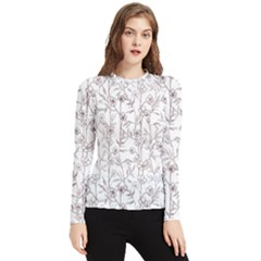 Pencil Flowers Women s Long Sleeve Rash Guard by SychEva