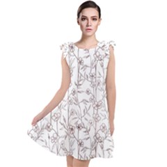 Pencil Flowers Tie Up Tunic Dress by SychEva