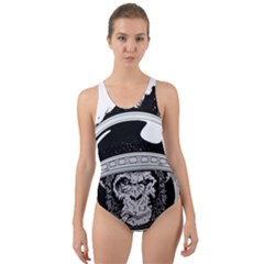 Spacemonkey Cut-out Back One Piece Swimsuit by goljakoff