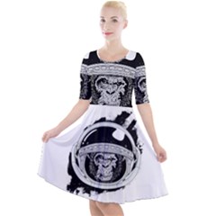 Spacemonkey Quarter Sleeve A-line Dress by goljakoff