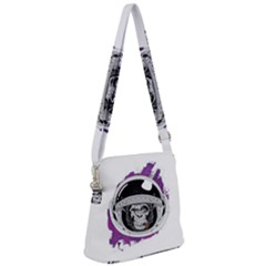 Purple Spacemonkey Zipper Messenger Bag by goljakoff