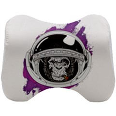 Purple Spacemonkey Head Support Cushion by goljakoff