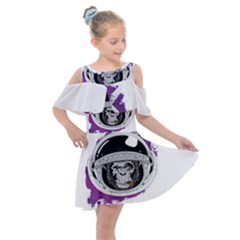 Purple Spacemonkey Kids  Shoulder Cutout Chiffon Dress by goljakoff