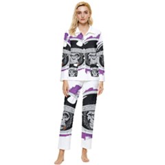 Purple Spacemonkey Womens  Long Sleeve Pocket Pajamas Set by goljakoff