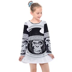 Spacemonkey Kids  Long Sleeve Dress by goljakoff