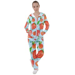 Juicy Blue Print With Watermelons, Strawberries And Peaches Women s Tracksuit