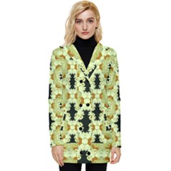 Summer Sun Flower Power Over The Florals In Peace Pattern Button Up Hooded Coat  by pepitasart