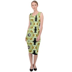 Summer Sun Flower Power Over The Florals In Peace Pattern Sleeveless Pencil Dress by pepitasart