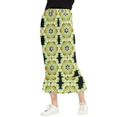 Summer Sun Flower Power Over The Florals In Peace Pattern Maxi Fishtail Chiffon Skirt by pepitasart