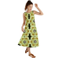 Summer Sun Flower Power Over The Florals In Peace Pattern Summer Maxi Dress by pepitasart