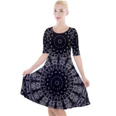 Gothic Mandala Quarter Sleeve A-line Dress by MRNStudios