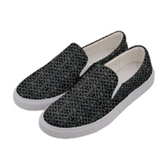 Iron Ornament Grid Pattern Women s Canvas Slip Ons by dflcprintsclothing