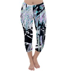 Digital Wave Capri Winter Leggings  by MRNStudios