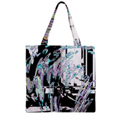 Digital Wave Zipper Grocery Tote Bag by MRNStudios