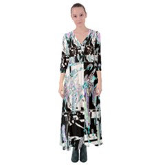 Digital Wave Button Up Maxi Dress by MRNStudios