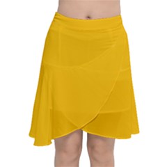 Amber Orange Chiffon Wrap Front Skirt by FabChoice