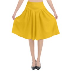 Amber Orange Flared Midi Skirt by FabChoice