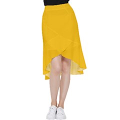 Amber Orange Frill Hi Low Chiffon Skirt by FabChoice