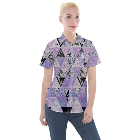 Candy Glass Women s Short Sleeve Pocket Shirt by MRNStudios