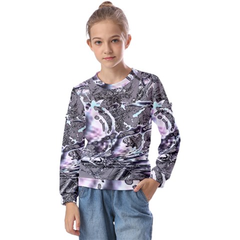 Invasive Hg Kids  Long Sleeve Tee With Frill  by MRNStudios