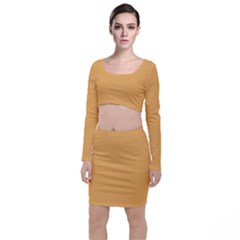 Bees Wax Orange Top And Skirt Sets by FabChoice