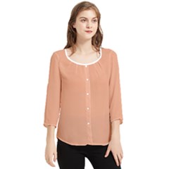 Coral Sands Chiffon Quarter Sleeve Blouse