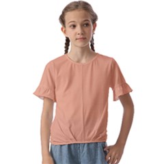 Coral Sands Kids  Cuff Sleeve Scrunch Bottom Tee