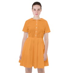 Deep Saffron Orange Sailor Dress by FabChoice