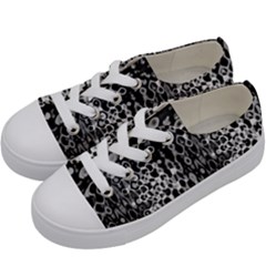 Black And White Modern Abstract Design Kids  Low Top Canvas Sneakers