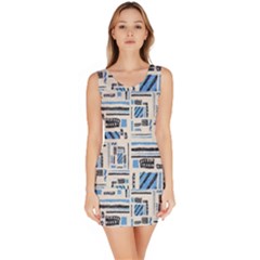 Ethnic Geometric Abstract Textured Art Bodycon Dress