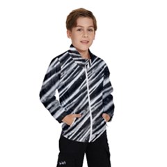 Galaxy Motion Black And White Print Kids  Windbreaker by dflcprintsclothing