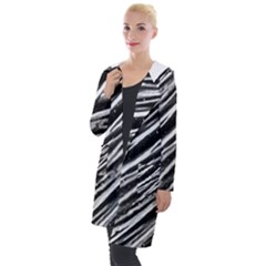 Galaxy Motion Black And White Print Hooded Pocket Cardigan by dflcprintsclothing