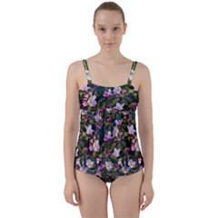 Apple Blossom  Twist Front Tankini Set by SychEva